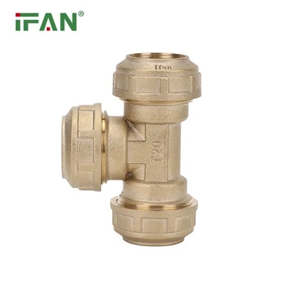 IFAN Brass PE siqish armaturalari Tee